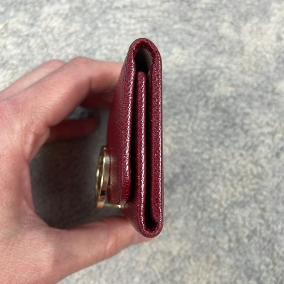 Bvlgari Red Pebbled Leather Compact Key Holder Designer Luxury - Picture 5 of 16